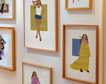 queen bey music video art print pack | beyhive wall art minimalist