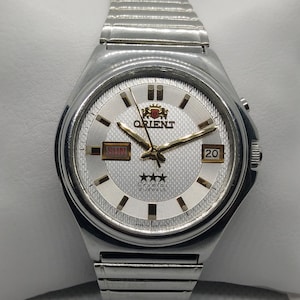 Orient watch, Mechanical Automatic Watch, japan watch, 50m water resistant, metal bracelet,