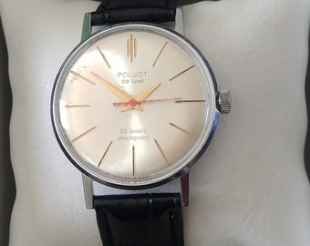 Montre de luxe Poljot, montre mécanique, boîtier et mécanisme très minces, montre soviétique de l'URSS,
