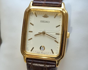 Vintage Seiko Dolce 8J41-5000 Gold Tank Quartz Men's Watch — Near