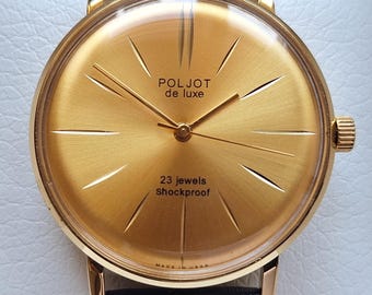 Zegarek Poljot DE LUXE, Zegarek vintage, Zegarek Poljot, Zegarki naręczne dla mężczyzn, Zegarek mechaniczny, Zegarek retro,
