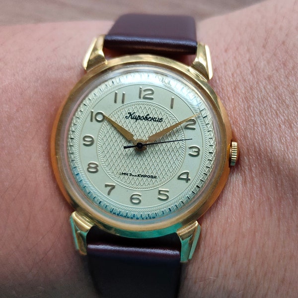 Kirovskie Soviet watch, mechanical watch, USSR watch, Old watch, Military watch USSR, gold plated watch,