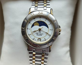 Reloj Champion con fases lunares, reloj de cuarzo suizo, calendario con fases lunares reales, reloj de pulsera lunar, reloj lunar