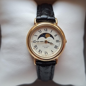ALBA Seiko SUCCESS Vintage Moonphase Watch, Quartz Watch Real Moon