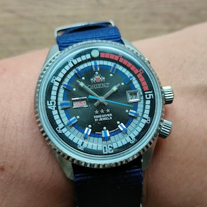 Orient KING DIVER, Vintage oreient, Auotmatic Japan watch, mechanical watch, Orient KD, blue watch