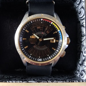 Vintage Orient College, Ewiger Kalender, Automatikuhr, Original Japan Uhr, Klassische Uhr