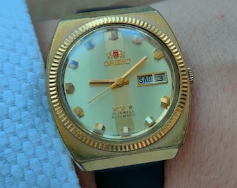Rare Orient Vintage watch from 60s, Automatic Watch, Day and Date calendar, Classic Watch, Japan watch, 60s