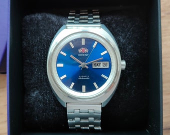 Rare Early Watch Orient, Blue Dial, Original Japan Watch