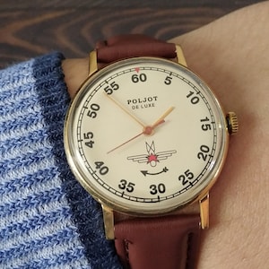 Vintage POLJOT DE LUXE watch, retro watch, mechanical watch, rare mens watches, poljot deluxe watch