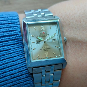 Square Orient watch, Automatic mechanical watch, Japan watch, rare orient watch
