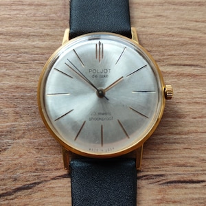 Orologio Poljot de luxe, cassa e meccanismo molto sottili, orologio da uomo sovietico dell'URSS, orologio da uomo classico