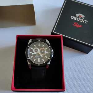 Orient watch, black watch, watch with box, Automatic watch, Japan watch, mechanical watch, 24h indicated