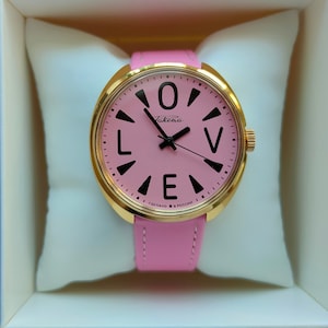 Raketa BIG ZERO LOVE watch, Raketa Love watch, Pink watch, watermelon watch, womens watch, girl watch, gift for her