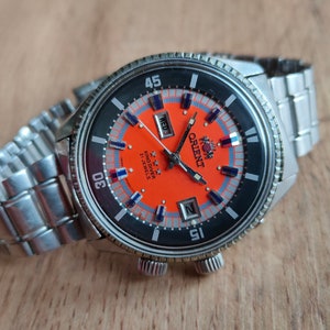 Rare Orient KING DIVER watch, Vintage oreient watch, Autotmatic Japan watch, mechanical watch, orange watch, sports watch