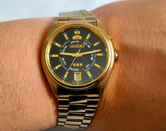 Vintage Seiko Dolce Gold Plated 30 Microns 5931 5400 Yellow Dial