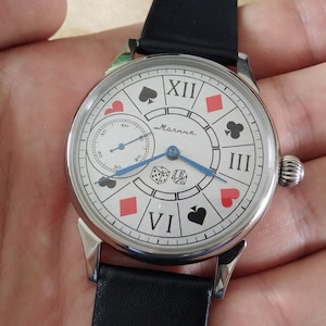 Orologio da carte da gioco Molnija, orologio sovietico, orologio da uomo, grande orologio, orologio sovietico, grande orologio
