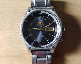 Orient SK, Vintage orient, Japan watch, Automatic watch, Orient Sea King, Day and Date indicator, Stainless Steel