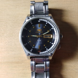 Orient SK, Vintage orient, Japan watch, Automatic watch, Orient Sea King, Day and Date indicator, Stainless Steel