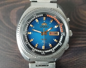 Ultra rare Vintage Orient King Diver, Orient KD, Rare model with blue dial, Automatic watch, Original Japan watch, blue watch