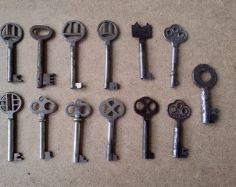 13 old keys, set key, old keys, antique keys, door key, keys decor, keys for managers, metal keys, vintage keys, keys USSR, collectible keys