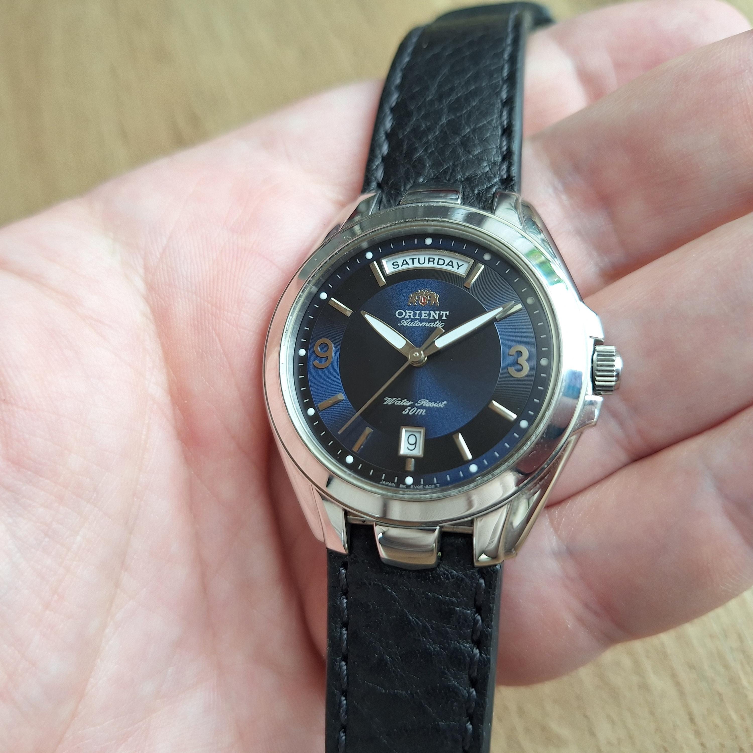 Rare Vintage Orient PRESIDENT Day Date Blue Watch, Automatic Watch