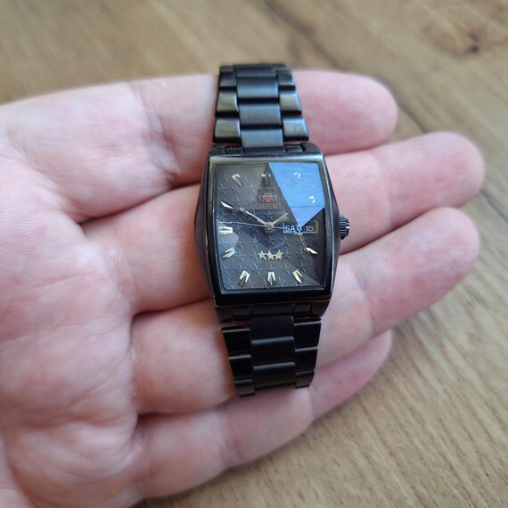 Vintage ORIENT Watch 60th Anniversary, Mechanical Automatic Watch, Black Watch, Japan Watch, Metal Bracelet, Womens Watch, - Etsy UK Vintage ORIENT Watch 60th Anniversary, Mechanical Automatic Watch, Black Watch, Japan Watch, Metal Bracelet, Womens Watch, - Etsy UK