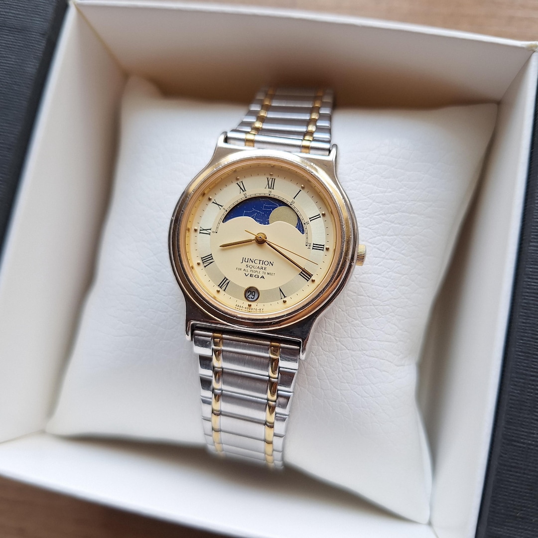 Citizen Vega Junction Square Quartz Watch With Moon Phases Citizen Vega Junction Square Quartz Watch With Moon Phases