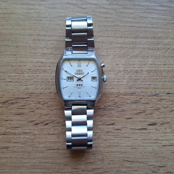 Square Orient white watch, Automatic mechanical w… - image 5