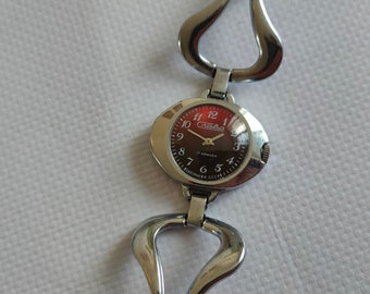 Montre femme SLAVA, montre soviétique pour femme, montre mécanique, montre rouge, montre URSS,
