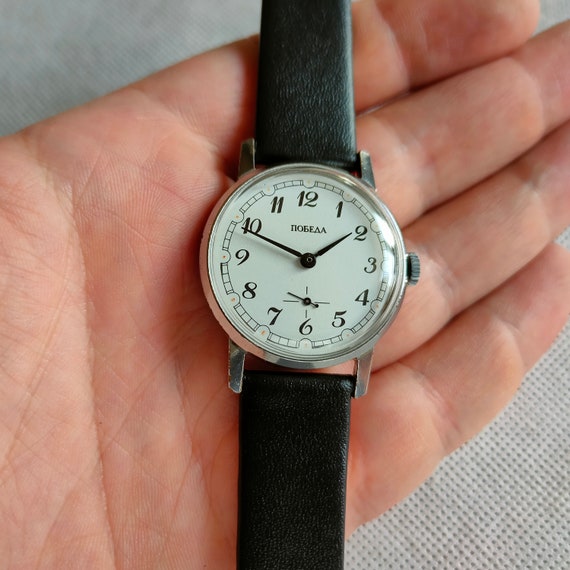 Vintage watch Pobeda "Victory", Soviet watch, whi… - image 9