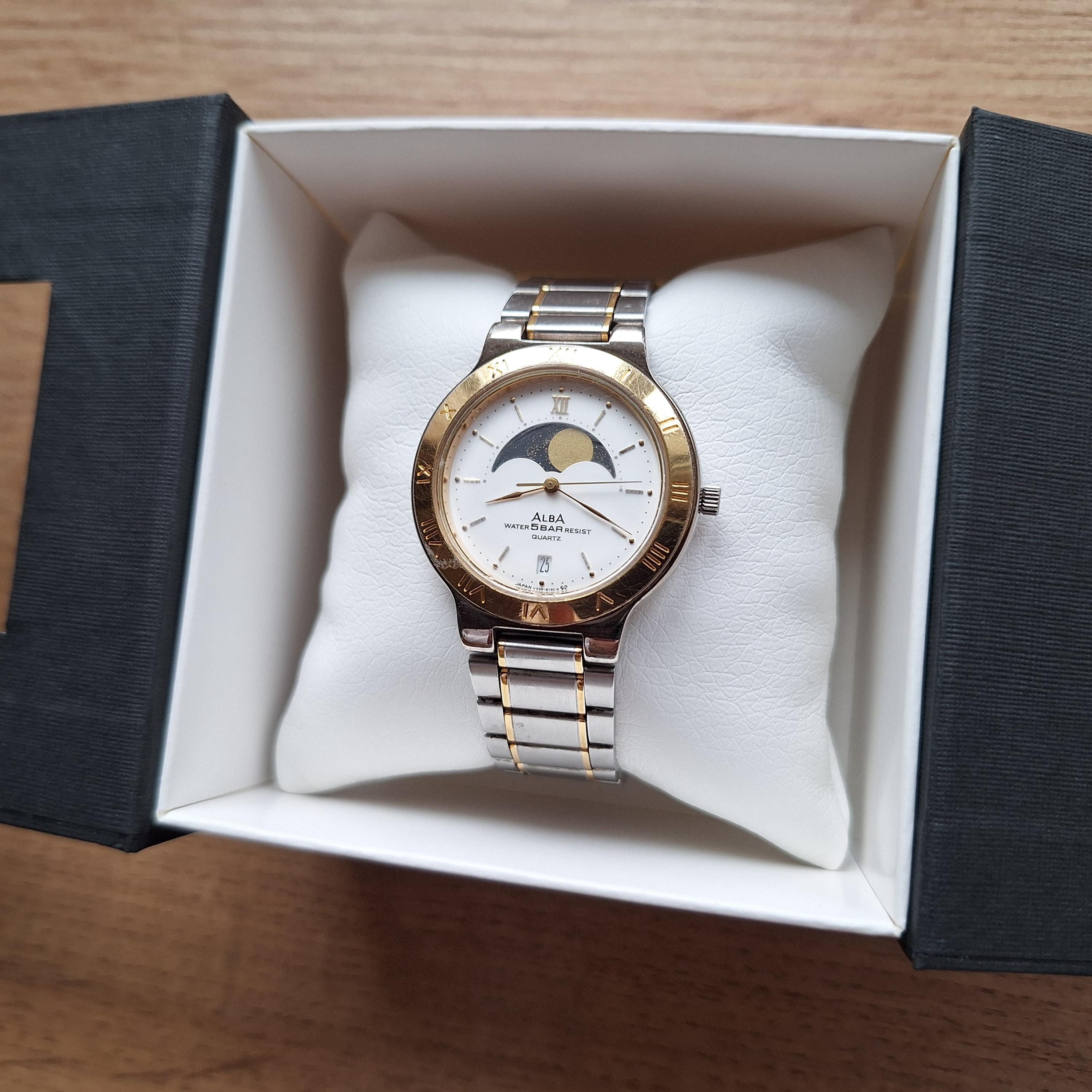 ALBA Seiko Moonphase Watch, Quartz Watch, Real Moon Phases