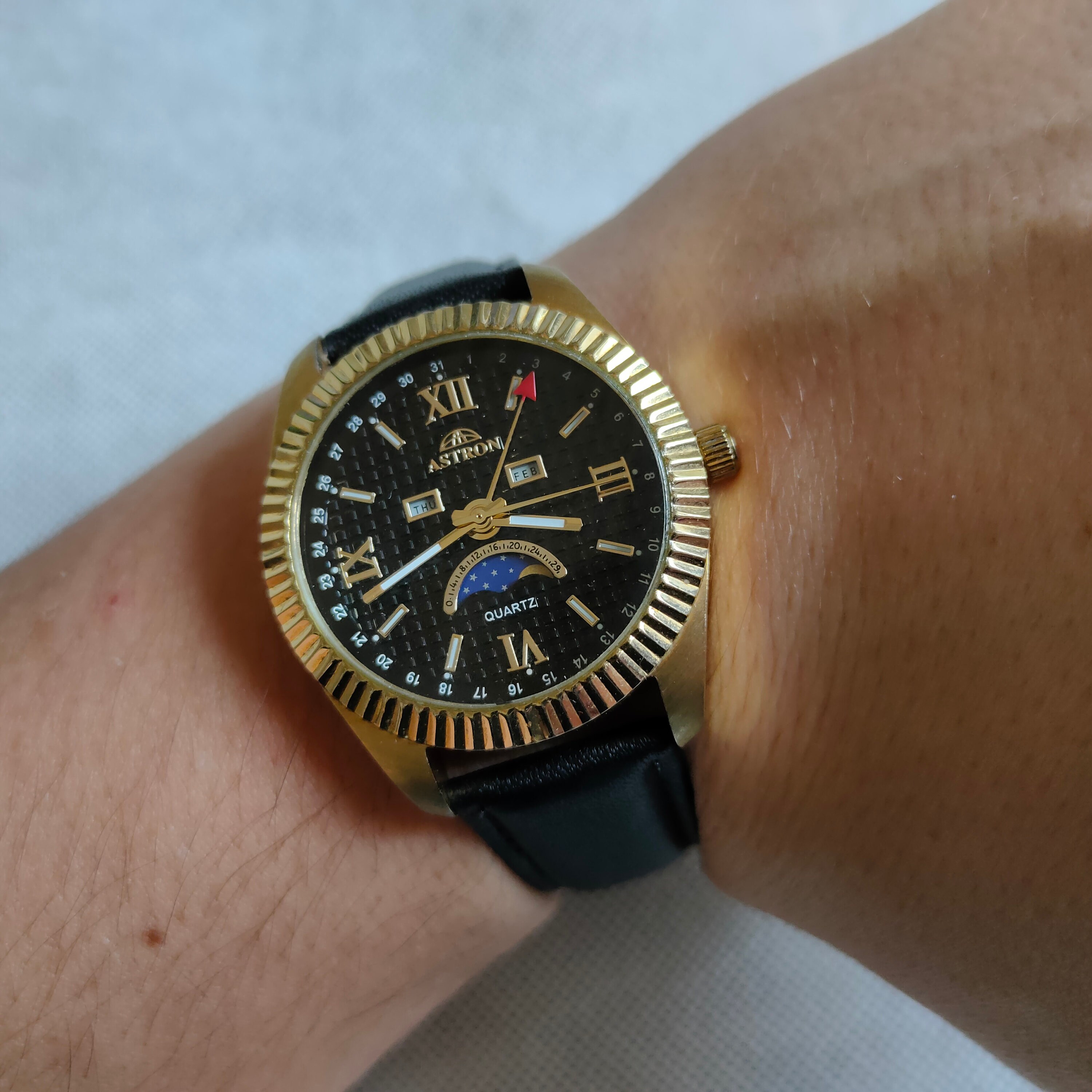 Astron Swiss Moonphase Watch Quartz Watch Real Moon Phases