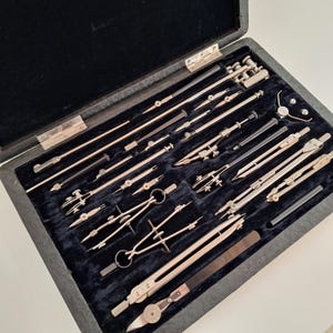 Professional Drawing Set, Drafting tools, Drafting Set, Drawing Instruments, big Case Instruments