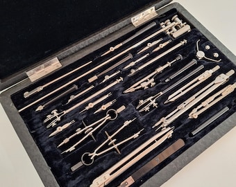 Professional Drawing Set, Drafting tools, Drafting Set, Drawing Instruments, big Case Instruments