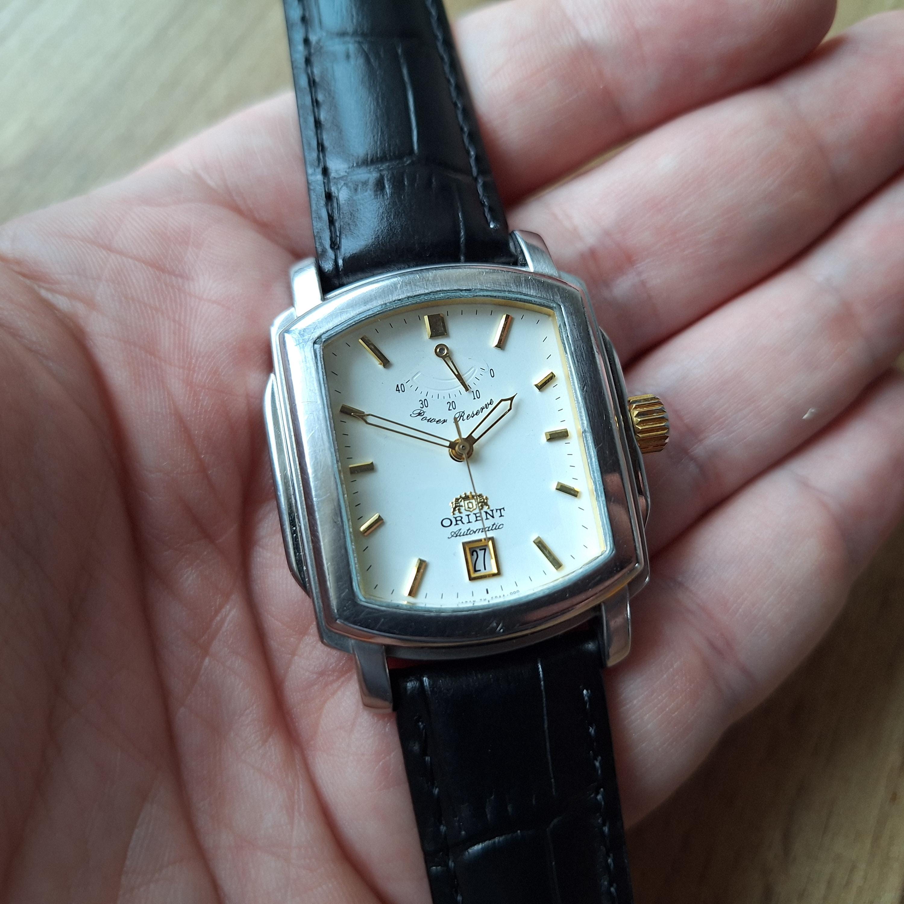 Vintage Orient Power Reserve Watch, Japan Watch, Mens Watch
