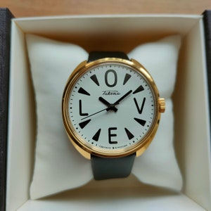Raketa Big ZERO LOVE watch, Rekta Big LOVE, rare Big zero, mechanical wrist watch, white watch