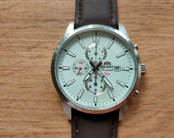 Orient SP Chronometer Quartz Watch, White Big Watch, Japan