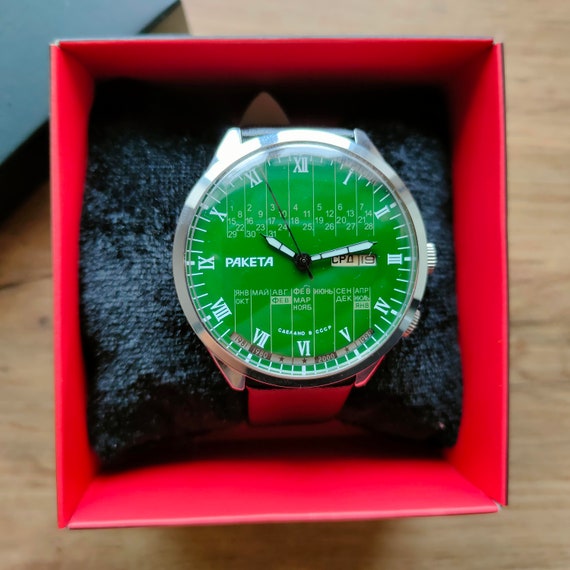 NEW Raketa College green watch, Raketa Multi Year… - image 1
