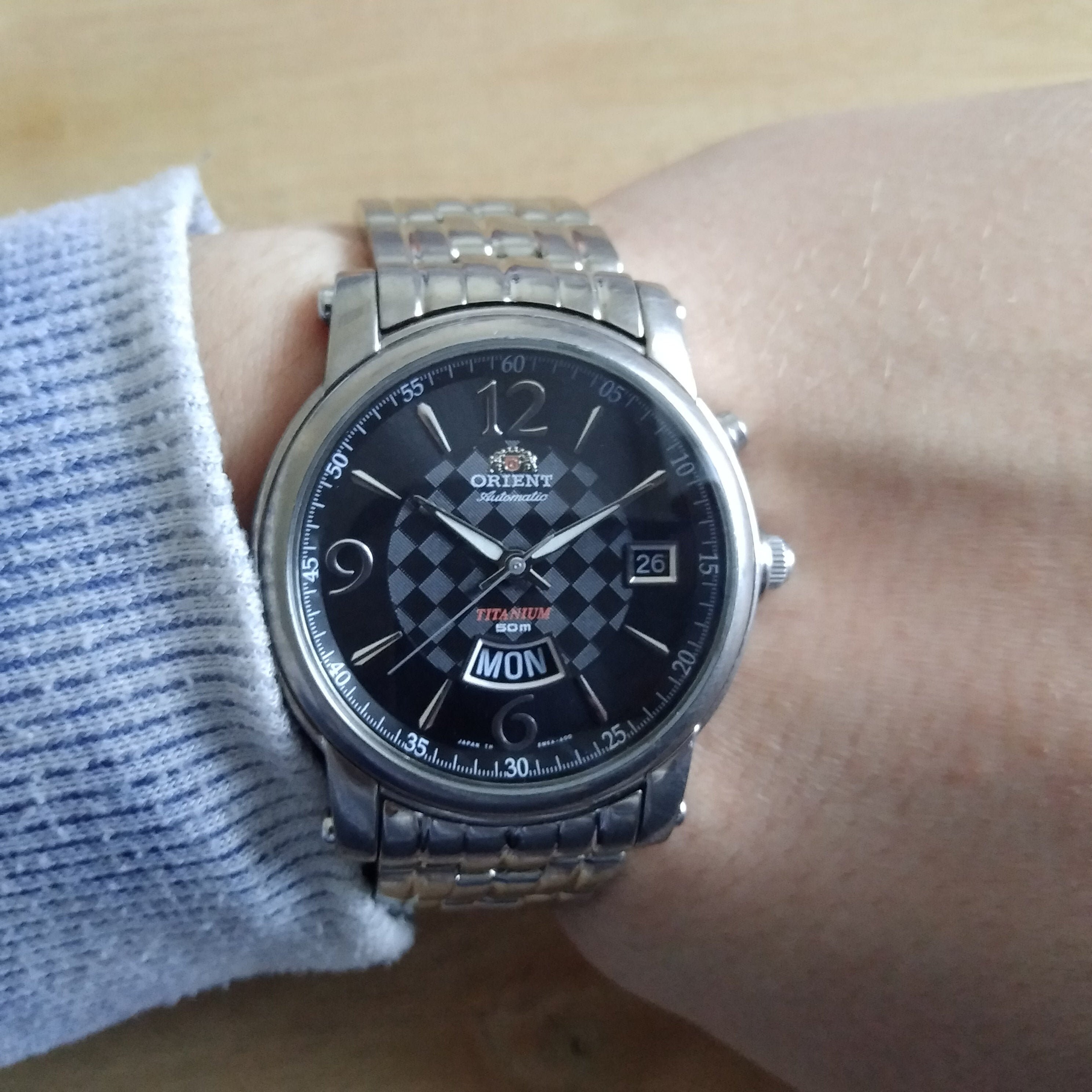 orient automatic titanium watch