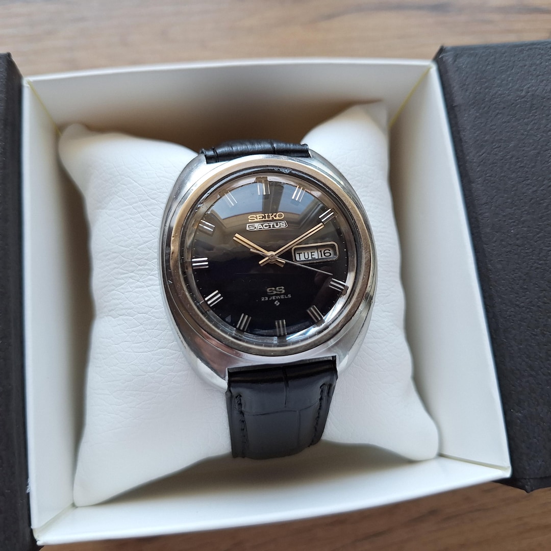 Rare SEIKO 5 Actus SS Automatic Watch Ref. 6106-8450, Vintage Rare