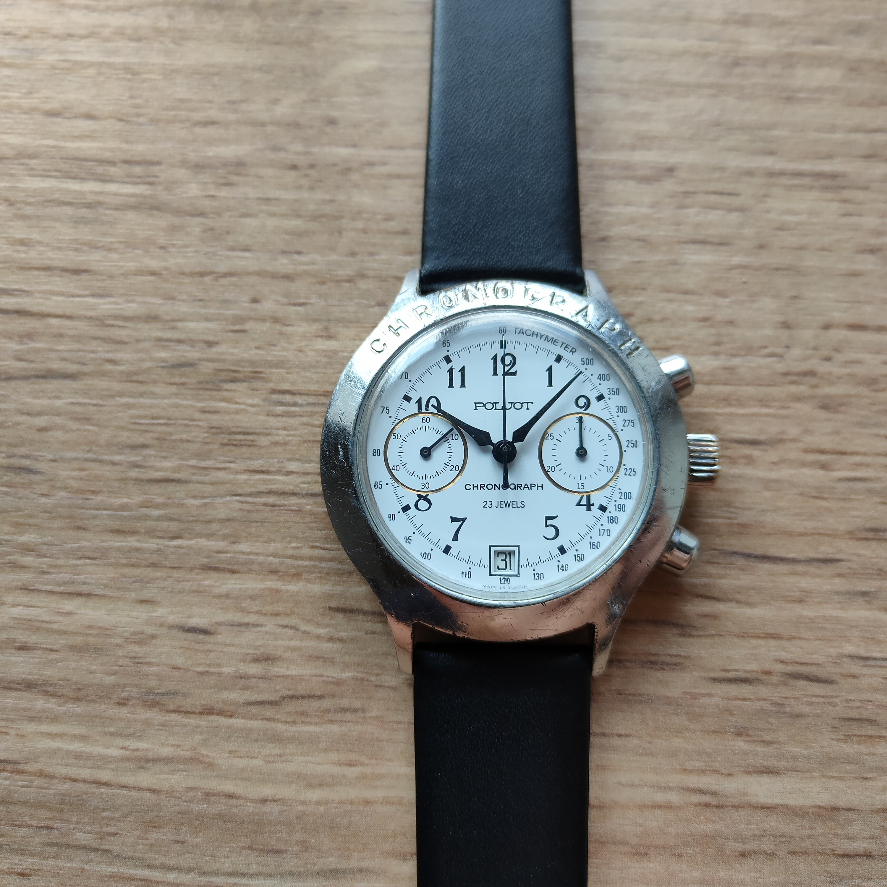 POLJOT Chronograph Watch SHTURMANSKIE Cal.3133 USSR Mechanical 