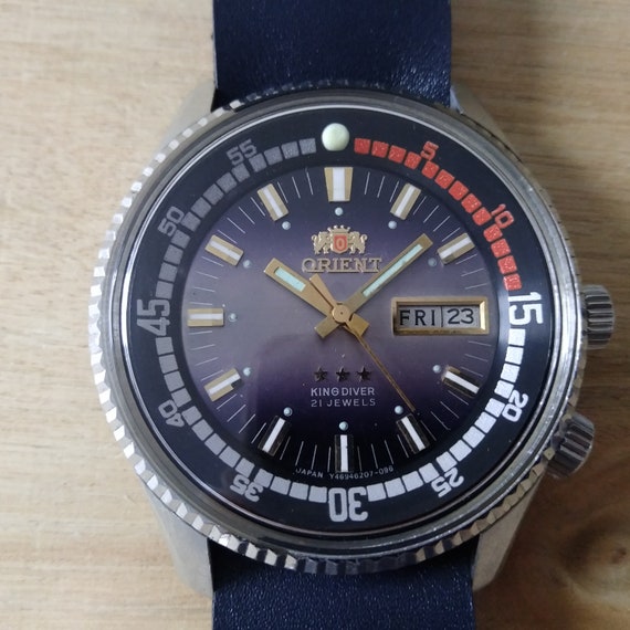 Vintage Orient King Diver, Mechanical Automatic Watch, Japan Watch, Gift for Him, Day and Date Indicator - Etsy Vintage Orient King Diver, Mechanical Automatic Watch, Japan Watch, Gift for Him, Day and Date Indicator - Etsy