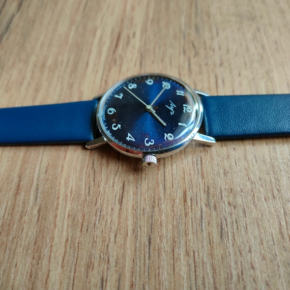 Rare blue soviet Luch watch, soviet watch, men wa… - image 6