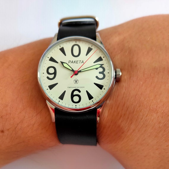 424/ 70's RAKETA ラケタ ビック ZERO アンティーク Raketa BIG ZERO, White Zero, Big Zero Watch, Soviet Watch
