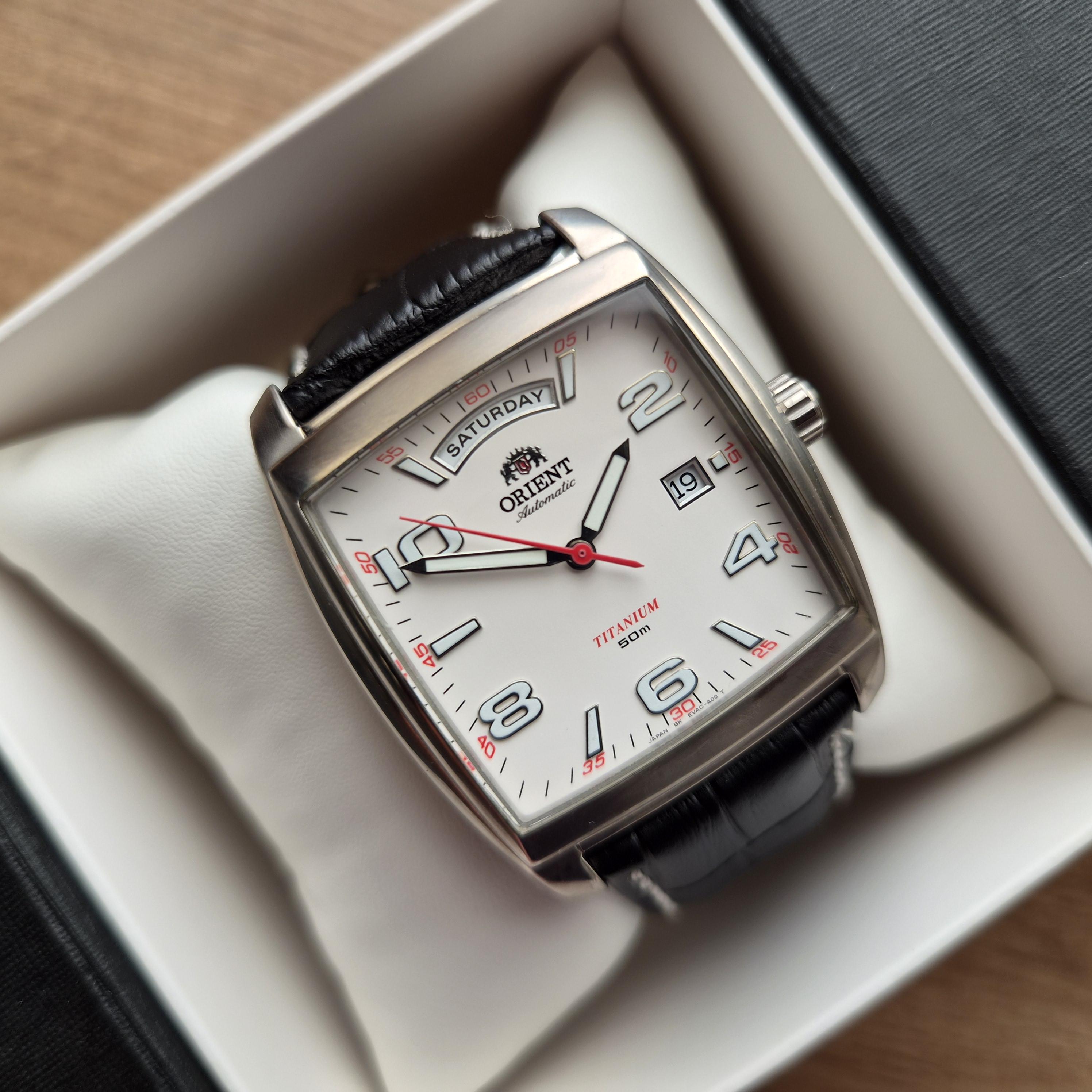 Rare Square Orient President Watch, White Watch, Vintage Watch