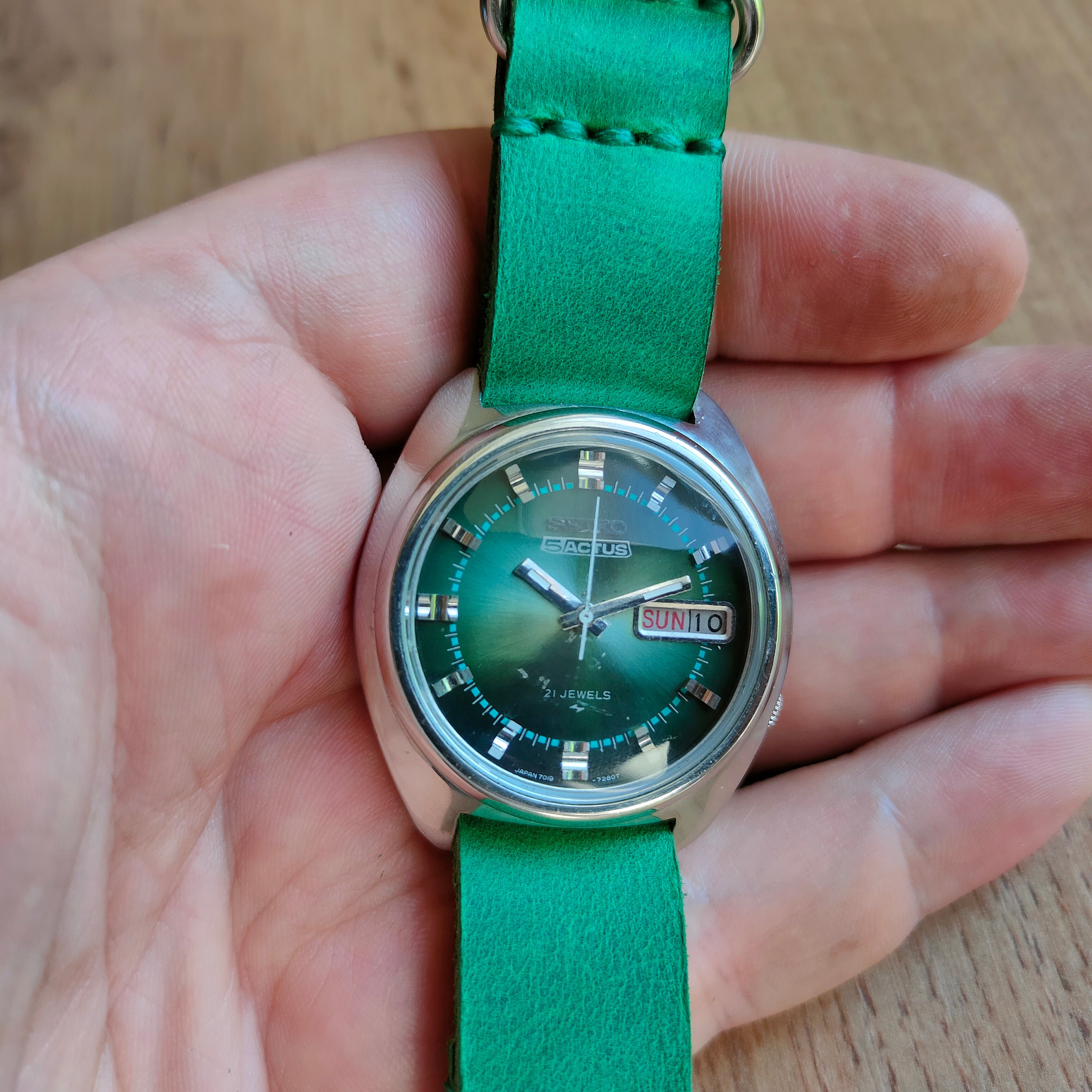 Buy Rare SEIKO 5 ACTUS Ref. 7019-7350, Vintage Rare Green Japan
