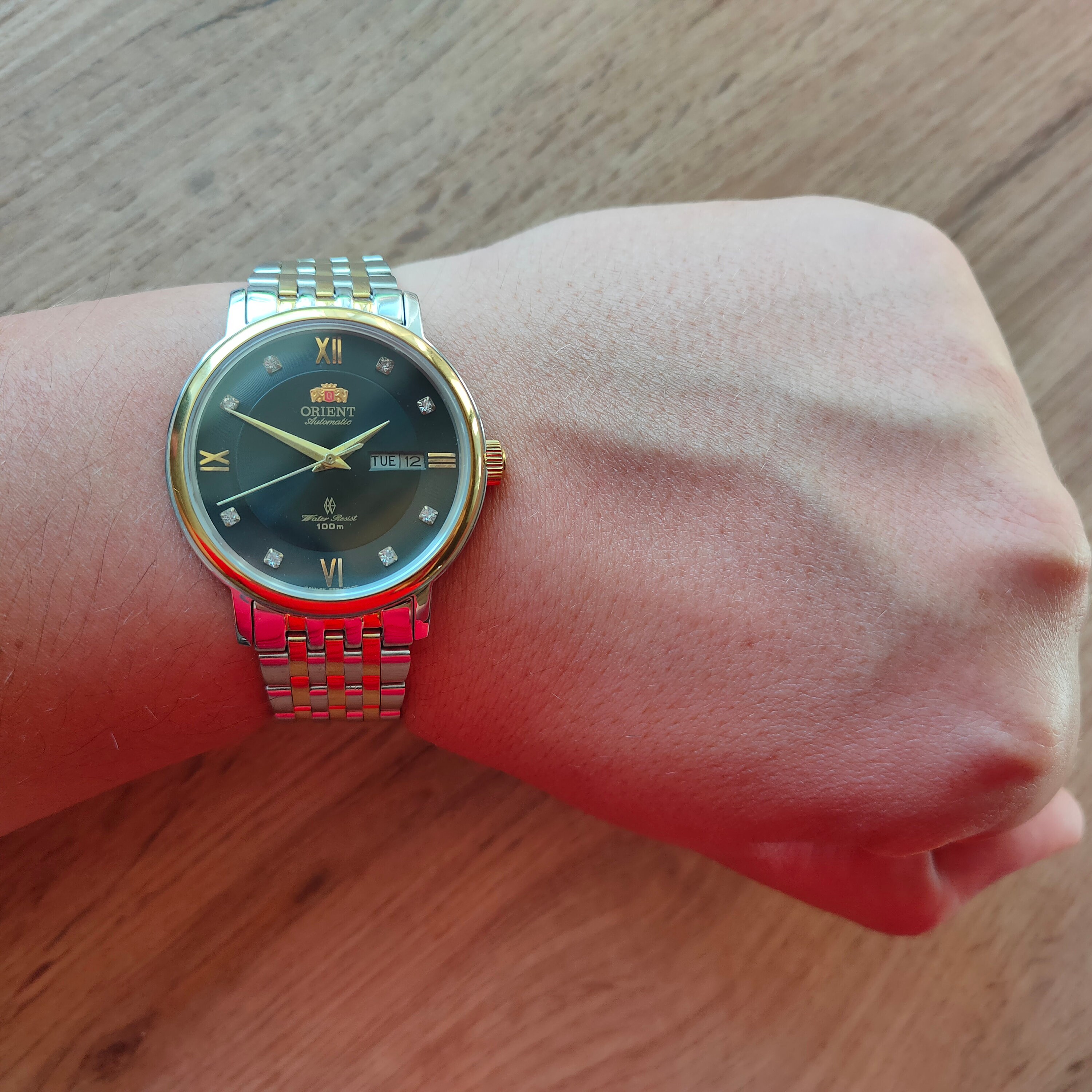 Vintage Orient Classic Watch, Orient Day Date Watch, Black Watch