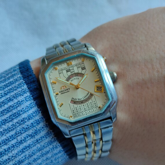 Vintage Orient College, Perpetual Calendar Watch, Japan Watch, Mens Watch, Automatic Watch, Classic Watch, Square Watch - Etsy Vintage Orient College, Perpetual Calendar Watch, Japan Watch, Mens Watch, Automatic Watch, Classic Watch, Square Watch - Etsy