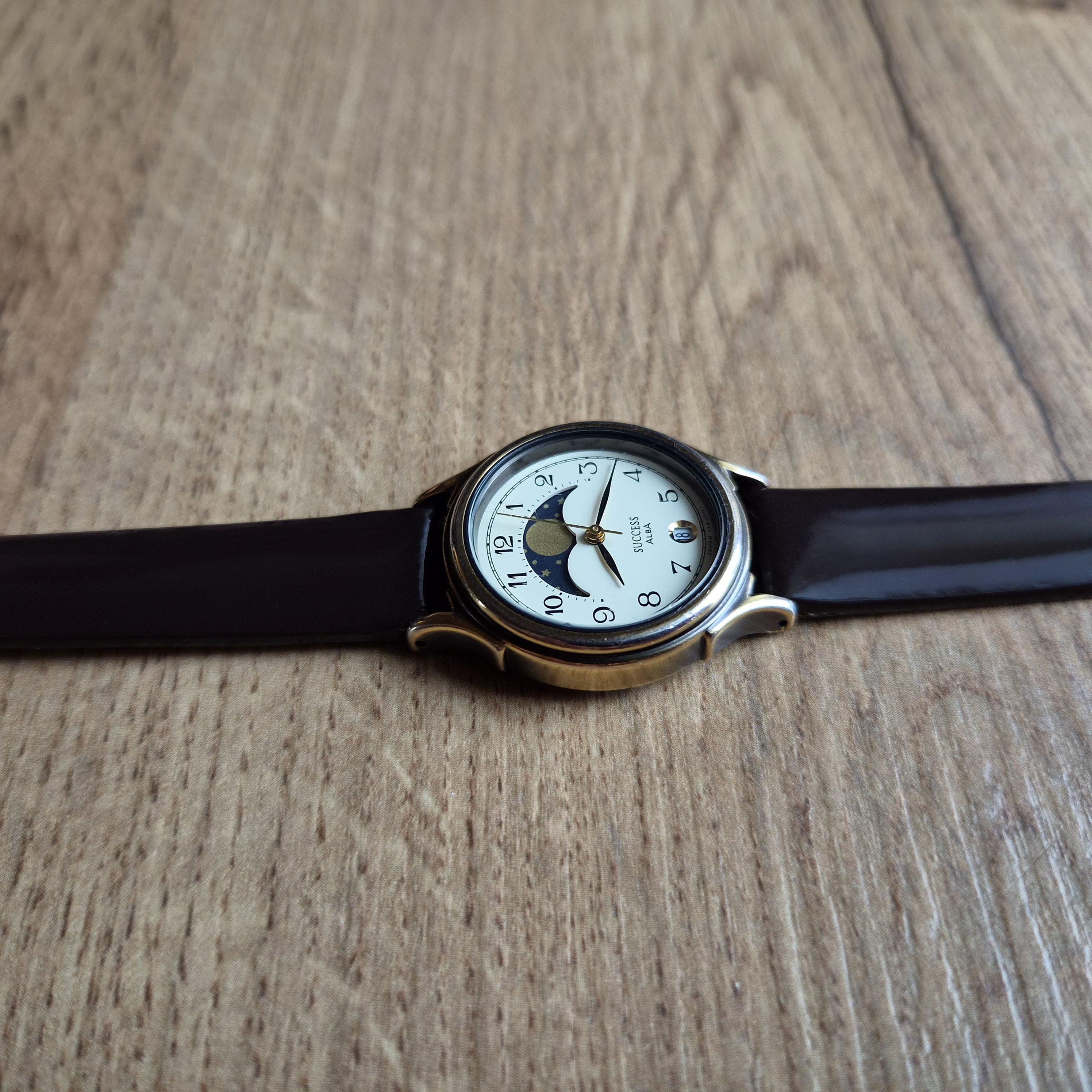 ALBA Seiko SUCCESS Moonphase Watch, Quartz Watch, Real Moon Phases