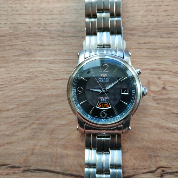 Vintage Orient TITANIUM watch, Black Orient watch… - image 3